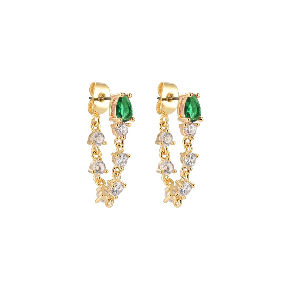 Golden Cascade Diamond Earrings
