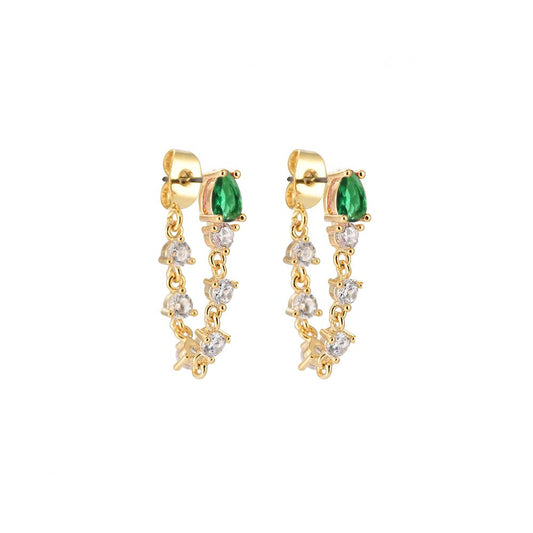 Golden Cascade Diamond Earrings