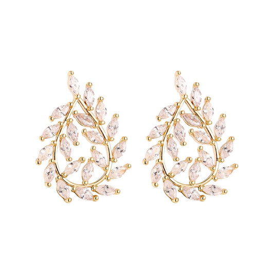 Golden Leaf Sparkle Earrings