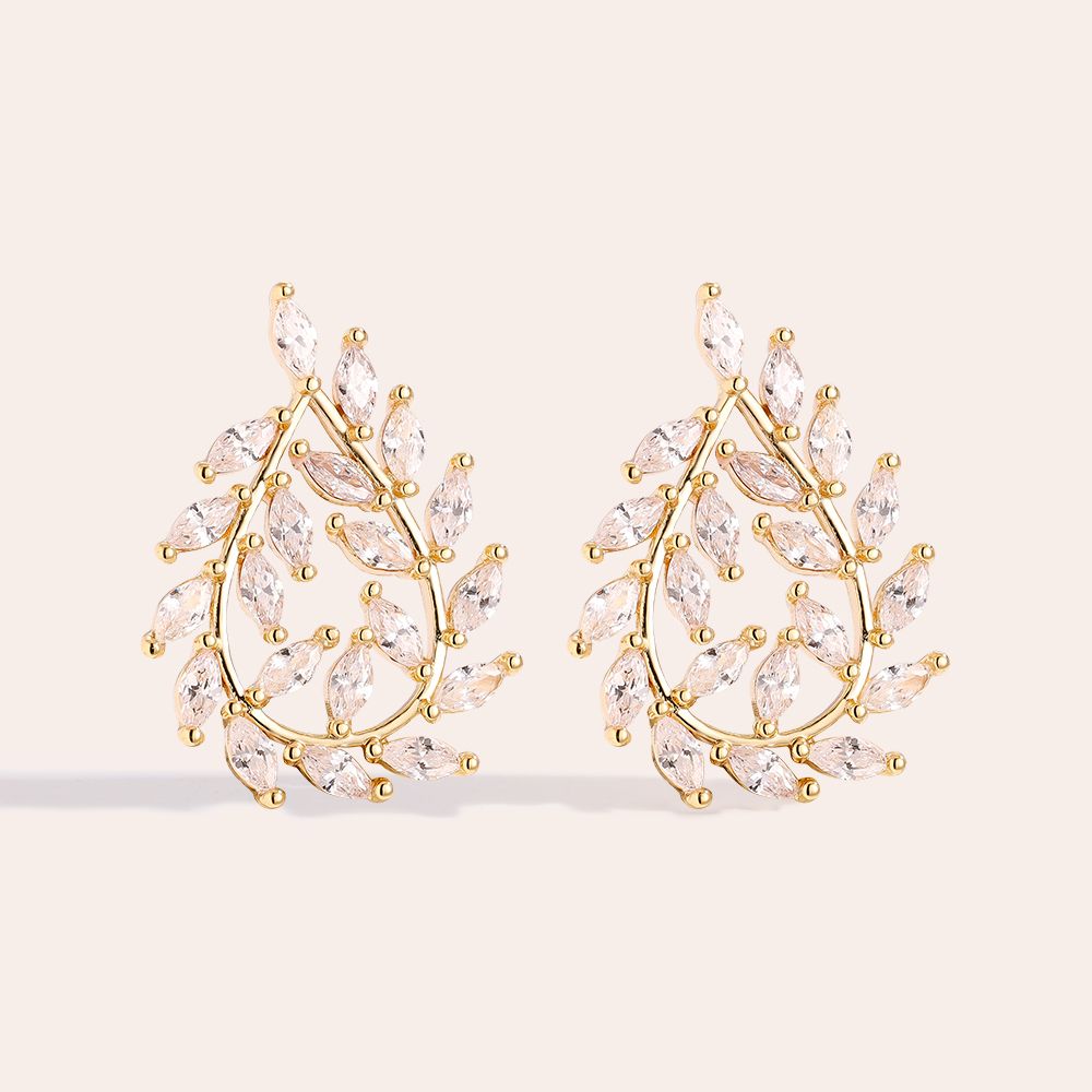 Golden Leaf Sparkle Earrings