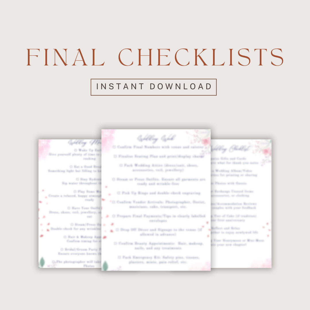 The Bridal Series by The Bridal Ledger: Final Checklists