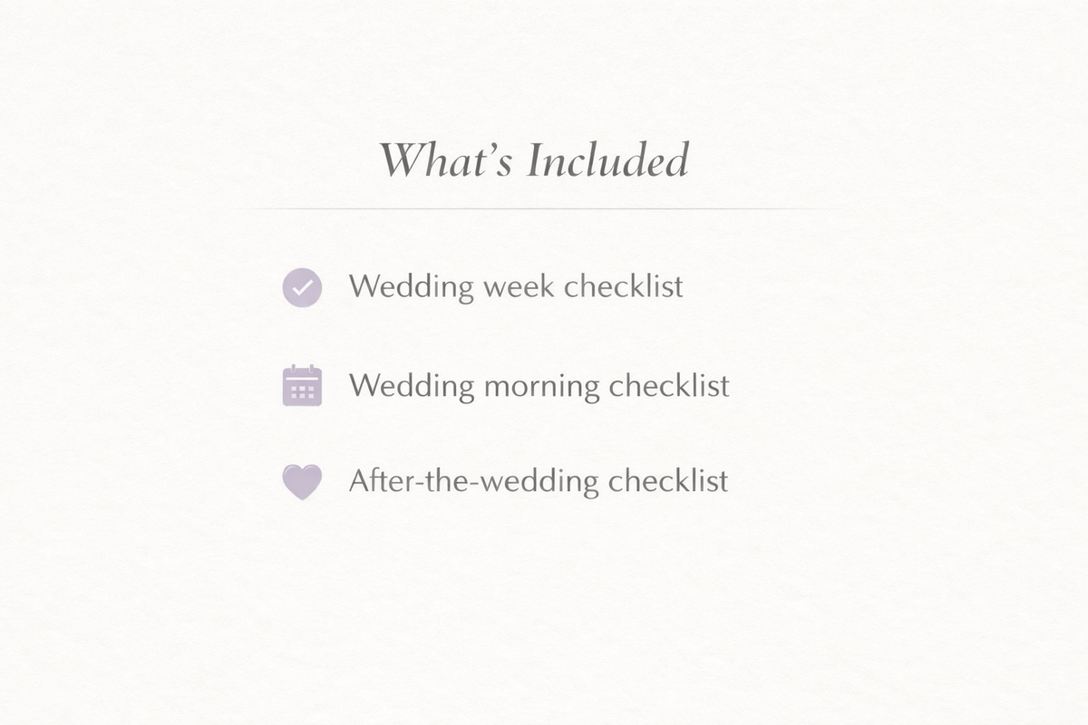 The Bridal Series by The Bridal Ledger: Final Checklists